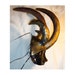 black and gold Masquerade paper mache clay horned Helmet Mask, Handmade, handpainted, ooak, halloween mask, Horned mask