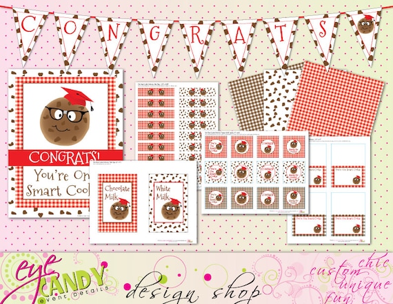 One Smart Cookie/ Milk & Cookies / Back to School Party Pack COMPLETE Set - Graduation Party - DIY Printable Collection Il_570xn