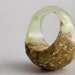 margarita green size 7 soft faceted eco resin ring with suspended gold leaf