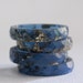 size 7.5 thin multifaceted eco resin midnight blue with gold flakes