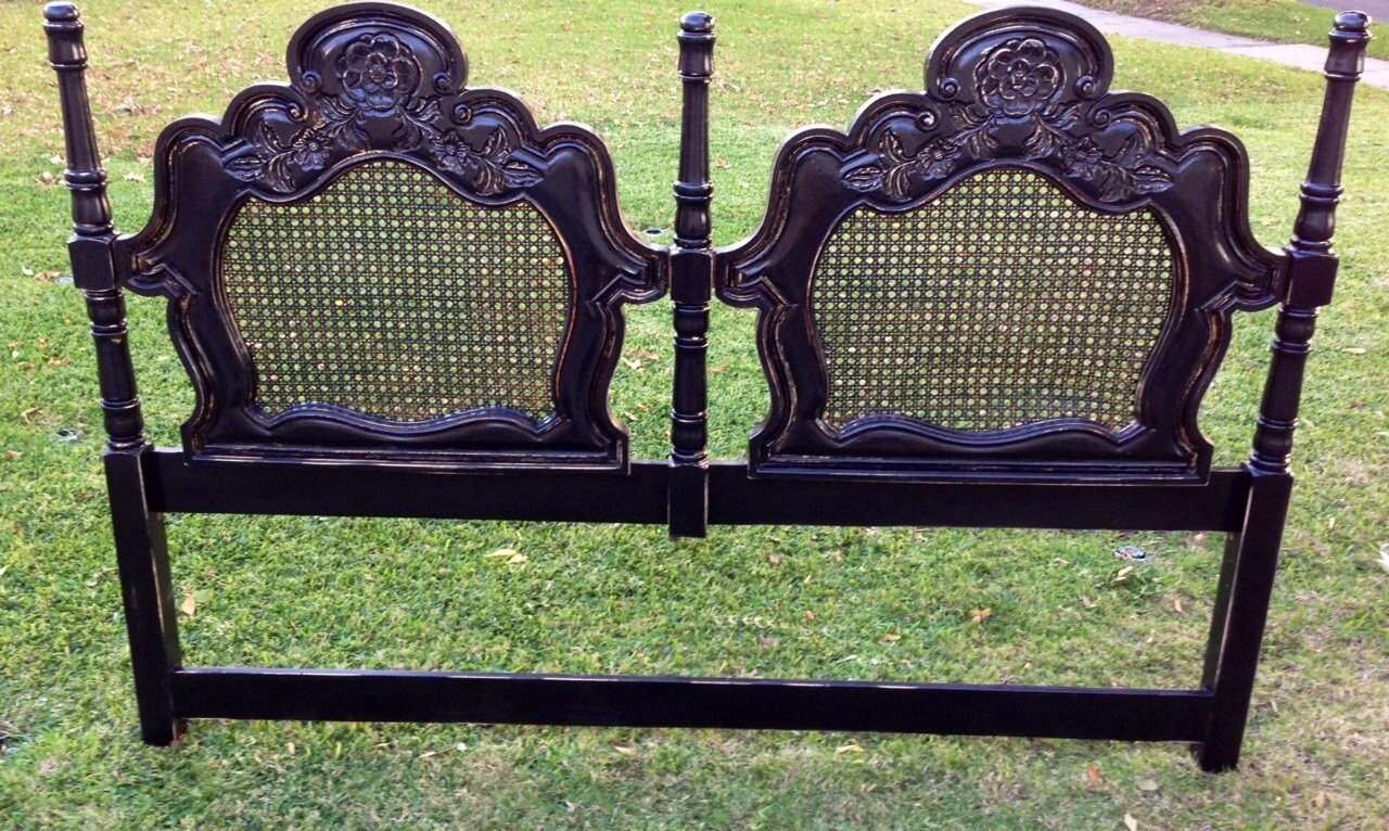 Shabby Chic Black King Headboard Custom Order Sample