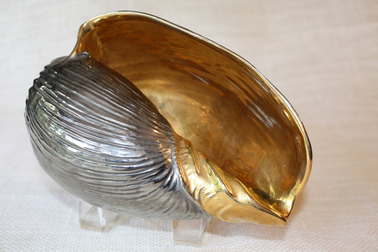 Vintage Silver Conch Shell Made in Italy by PeriodElegance on Etsy
