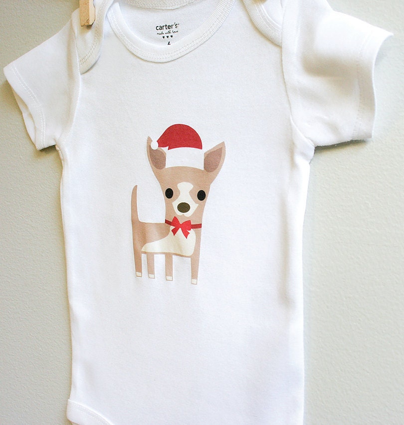 Christmas baby clothes Chihuahua Christmas by squarepaisleydesign