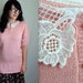 Pale Pink Sweater with Cute Lace Collar
