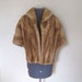 40s 50s Honey Blonde Mink Fur Stole Capelet with Pockets