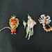 Figural Jewelry // THREE Brooches // 60s Vintage // Signed & Enamelled // NO Shipping Charges