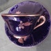 Handpainted Echt Cobalt blues/gold roses demi cup and saucer by Bareuther of Bavaria Germany- circa 1970 - 868