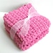 CLEARANCE - Crochet Dishcloths Washcloths - Set of 2 - For Kitchen or Bathroom - Dark Pink - 100% Cotton