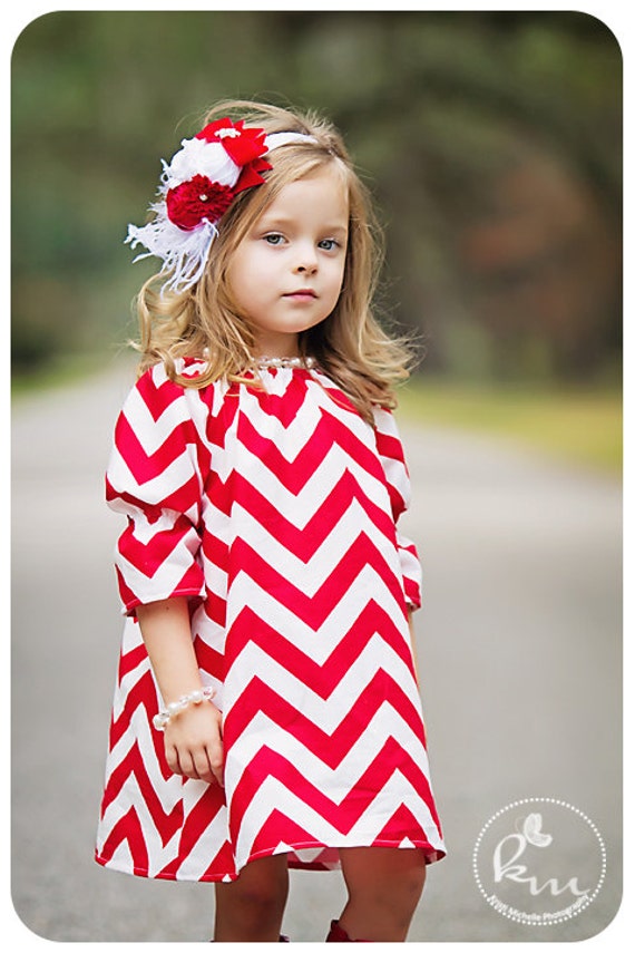 Baby Headband, Headband, Children, Flower Headband, Christmas Headband, Baby, Photo Prop / Red and White Rosette Headband