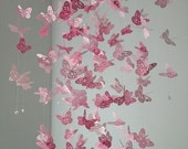 Monarch Butterfly Chandelier Mobile -Perfectly Pink, girl room mobile, nursery mobile, baby girl mobile, photo prop Monarch Butterfly Chandelier Mobile -Perfectly Pink, girl room mobile, nursery mobile, baby girl mobile, photo prop