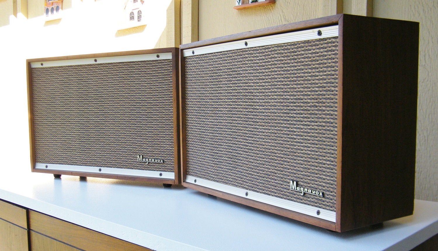 Magnavox Mid Century Bookshelf Speakers