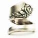 Spoon Ring Damask Rose Floral Minimalist Sterling Silver Ring, Handcrafted in Your Size (2583)