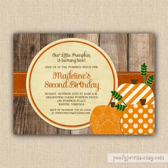 Free Printable Pumpkinpatch Birthday Invitations For Girls 4