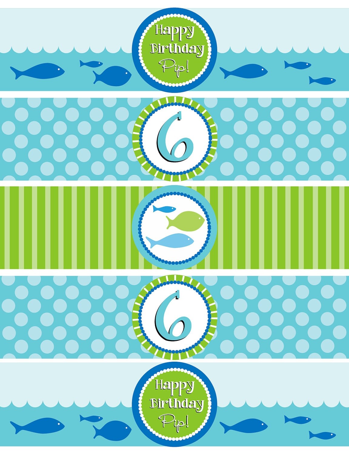 diy printable fish water bottle labels by laurenhaddoxdesign