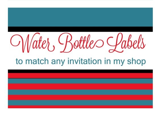 Water Bottle Labels to Match any Card in My Shop Il_570xn