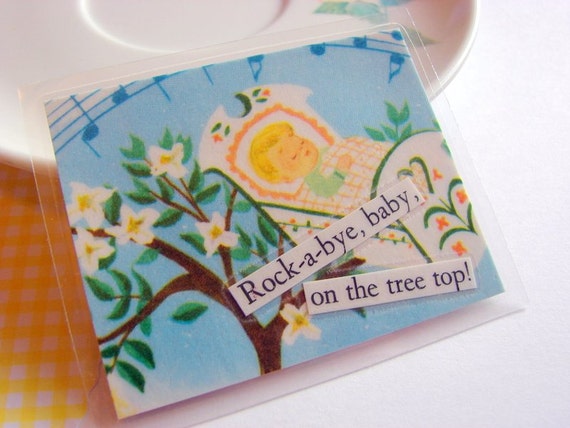 Laminated Pin  Rock a Bye Baby  On The Tree Top  by mimiandlucy