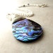 Paua Abalone Shell Necklace Silver Blue Green Rainbow Peacock Necklace
