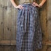 RESERVED for Silvia /////// SALE vintage 80s eddie bauer gingham blue plaid country prairie midi skirt / small