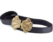 Waist Belt - Black and Gold Belt - Bridesmaids Belt - Bridesmaids Accessories - Dress Belt - Skinny Belt - Stretch Belt - jeweled Belt