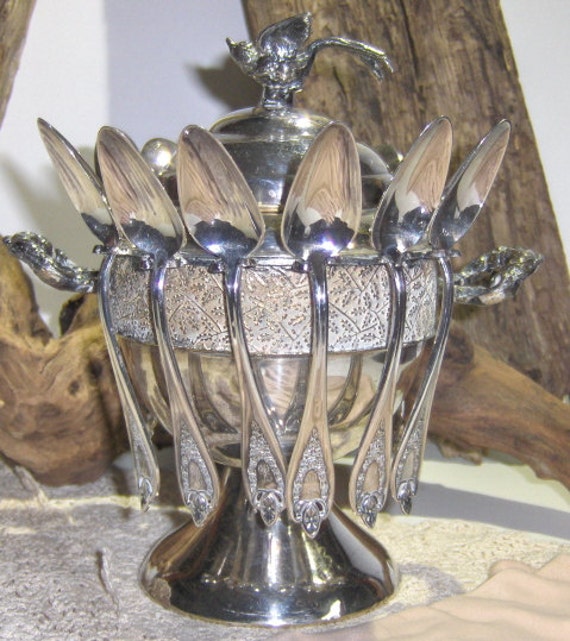 Items similar to Large Antique Sheffield Silver Plate Sugar Bowl Spoon