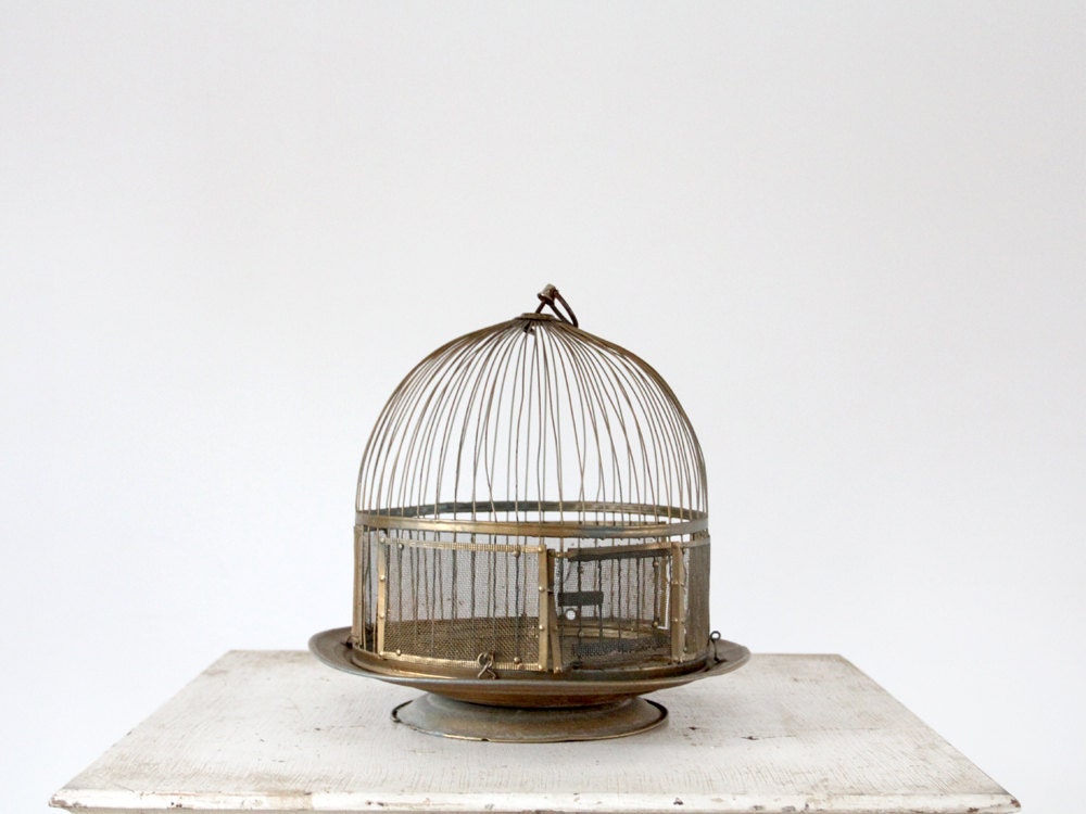 Antique Birdcage / Brass Dome Bird Cage