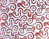 Elegant red foil swirls on white 7/8" grosgrain ribbon Il_170x135