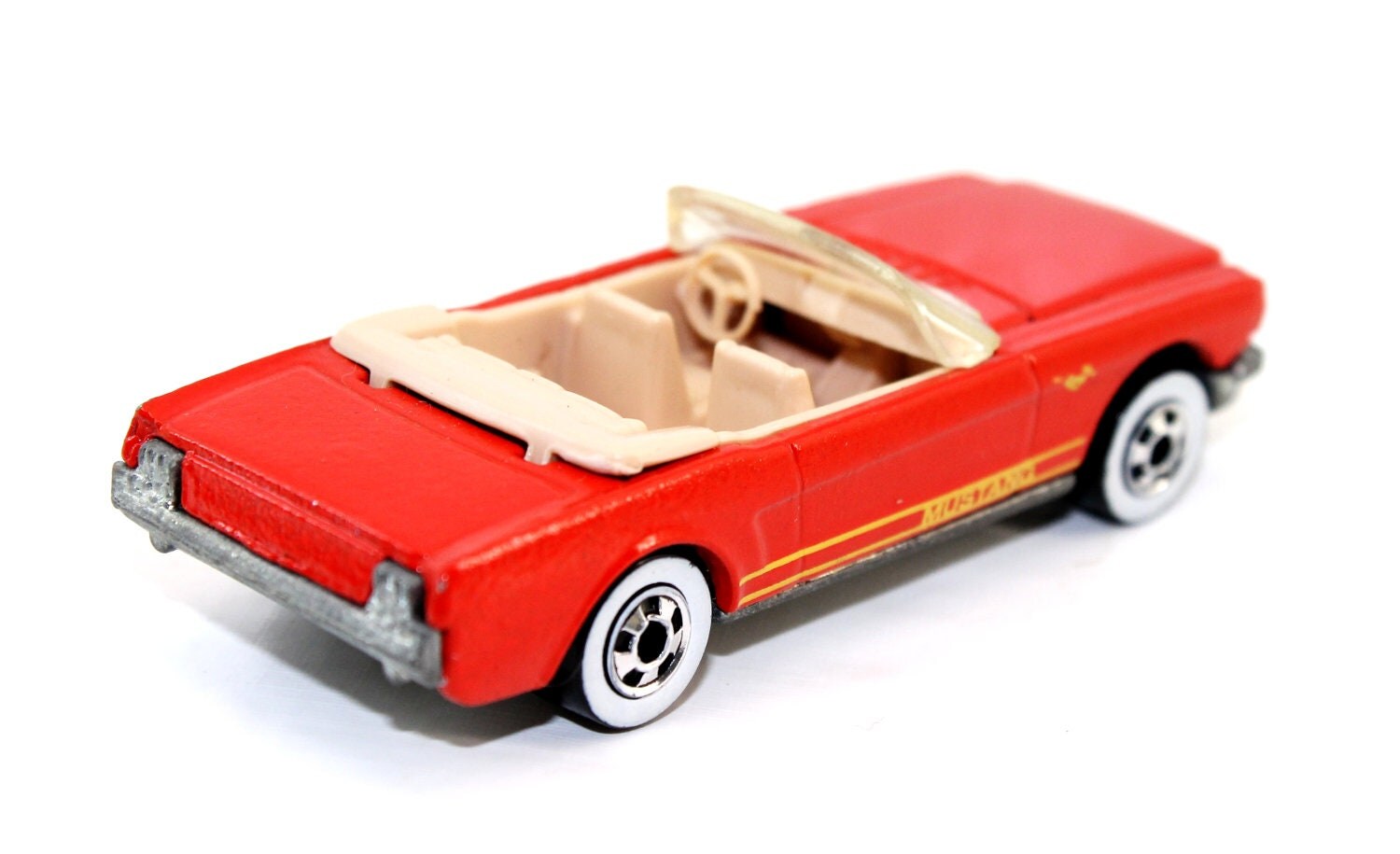 1983 Mustang Convertible Toy Car by Hot Wheels Mattel Red