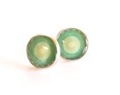 Mint ear studs, floral, gift under 20, winter gift, FREE SHIPPING, gift for her