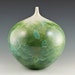 Cream and Jade Crystalline Bottle: Free US Shipping