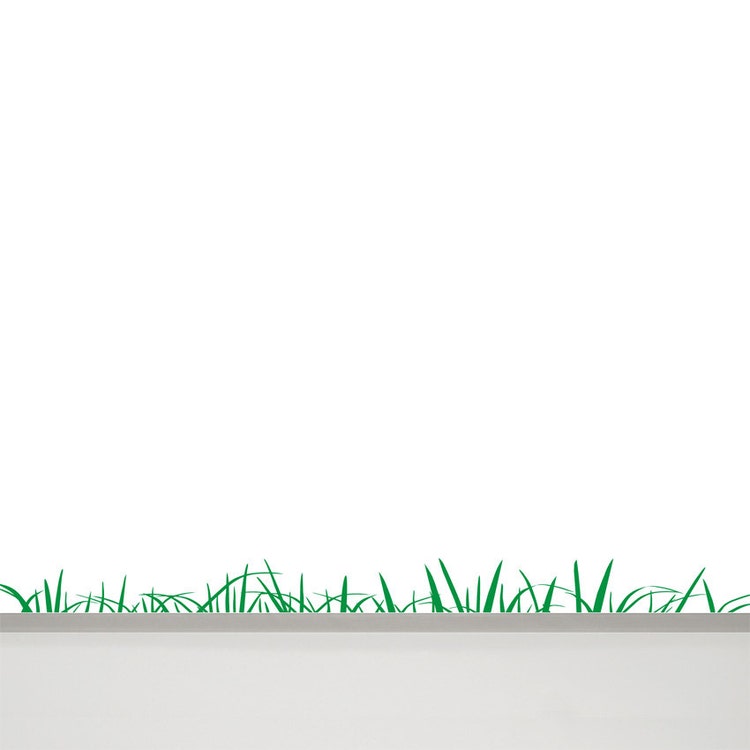 Grass Wall Decal 78'' / 200 cm length Green Grass by MUSTERLADEN
