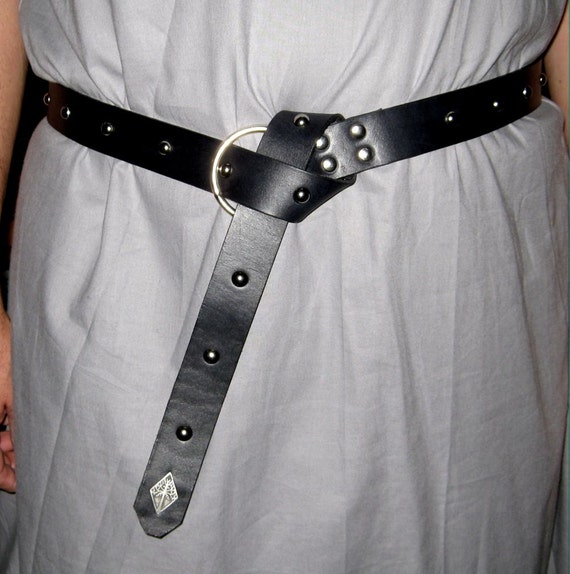 Medieval Ring Belt Black Leather Belt by BirchCreekLeather on Etsy