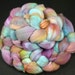 Hand painted roving Maco Merino, 19 micron, hand dyed spinning and felting fiber top, 4.2 oz, 100 % wool