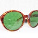 60s Sunglasses 1960s Round Sunglasses Vintage Oversize Tortoise Circle Frame Green Lens Unisex 60/25 Non Rx NOS Nilsol Italy