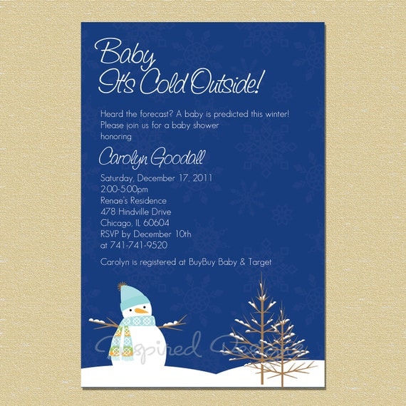 Baby It's Cold Outside...Winter Night Wonderland Baby Shower Invitation (Neutral - Boy/Girl) Il_570xn
