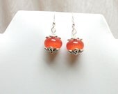 Orange Cats Eye Earrings