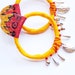 Tribal summer- handmade wrapped painted dangle earrings