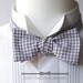 Gray Gingham, Bow Tie, freestyle bowtie for men, adjustable.