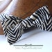 Bow Tie in wild zebra stripes, freestyle, for men, adjustable bowtie, black, white, beige colours.