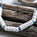 Womens necklace-Ceramic bead necklace-5 grooved porcelain beads