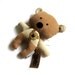 Teddy bear plushie rag doll toy stuffed animal handmade brown beige plush soft softie child safe blue car 25 cm 9.8"