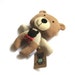 Teddy bear plushie rag doll toy stuffed animal handmade brown beige plush soft softie child safe blue car 25 cm 9.8"