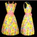 Vintage 1950s Dress NOS Garden Party Plus Size Floral Novelty Print Femme Fatale Mad Men Pinup Rockabilly Bombshell Full Circle Sex Kitten