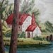 Reserved: Vintage Hand Made NeedlePoint Landscape for Frame or Pillow Needle Point Craft