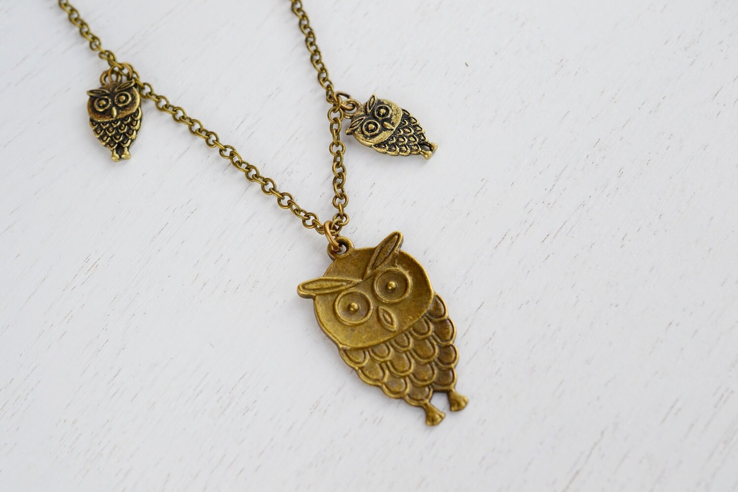 Brass Owl Necklace Owl Jewelry NecklaceAffordable Owl