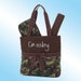 Diaper Bag - 3 Piece Personalized Set - Quilted Camouflage with Dark Brown