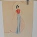 Original Art School Colored Pencil Fashion Drawing from 1933-35