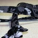 Badge Lanyard Fabric Lanyard Id Badge Holder Id Badge Lanyard Key Ring Key Chain With Kanzashi Flower Black Gray And White Floral Print