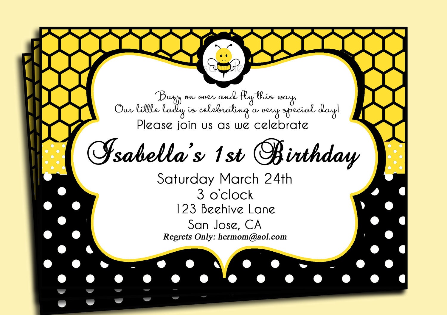 Bumble Bee Invitations Printable 2