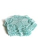 Hostess gift, Christmas, Crochet coasters, Set of 4, Aqua blue Mug coasters, Bright turquoise Flower doily