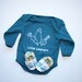 Little Locavore Organic Gift Set for Baby- Blue Organic Bodysuit and matching handmade Organic Bike Shoes 0 3 6 12 18 months